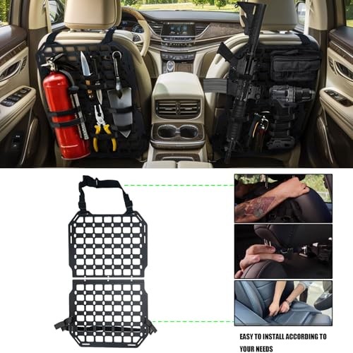 Molle Panel Alloy Metal Rigid Truck organizer Universal 2 × black metal panel