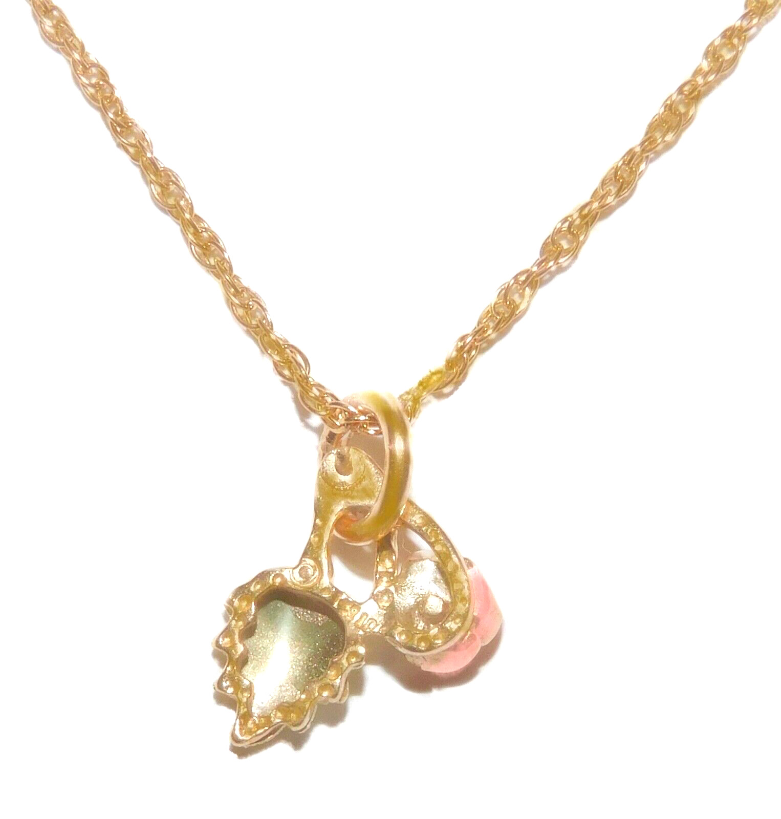 Black Hills Gold 10k Rose Leaf Pendant Necklace