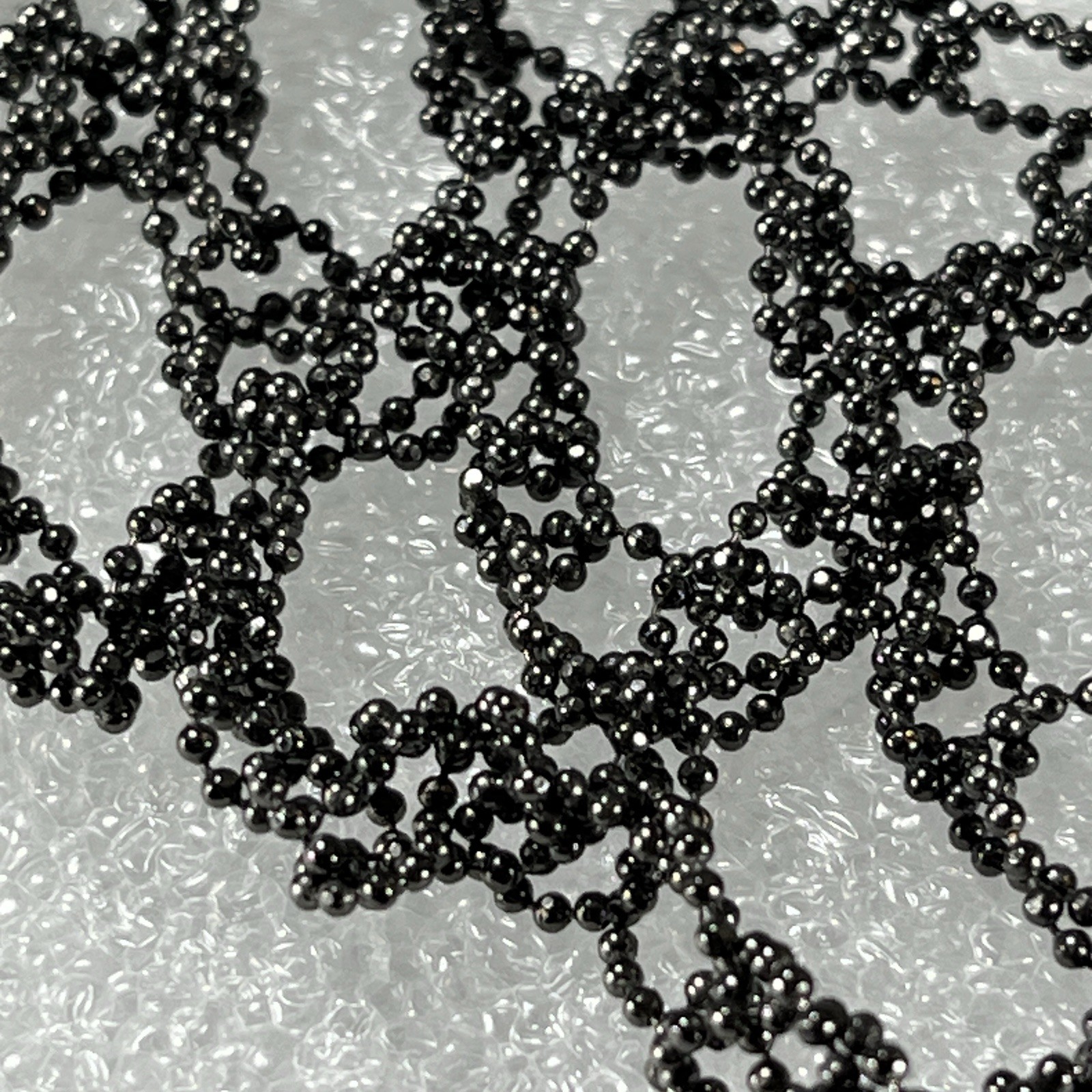 Black Beaded Necklace Lace Netted Vintage Style Choker Bib Gothic Victorian Dark