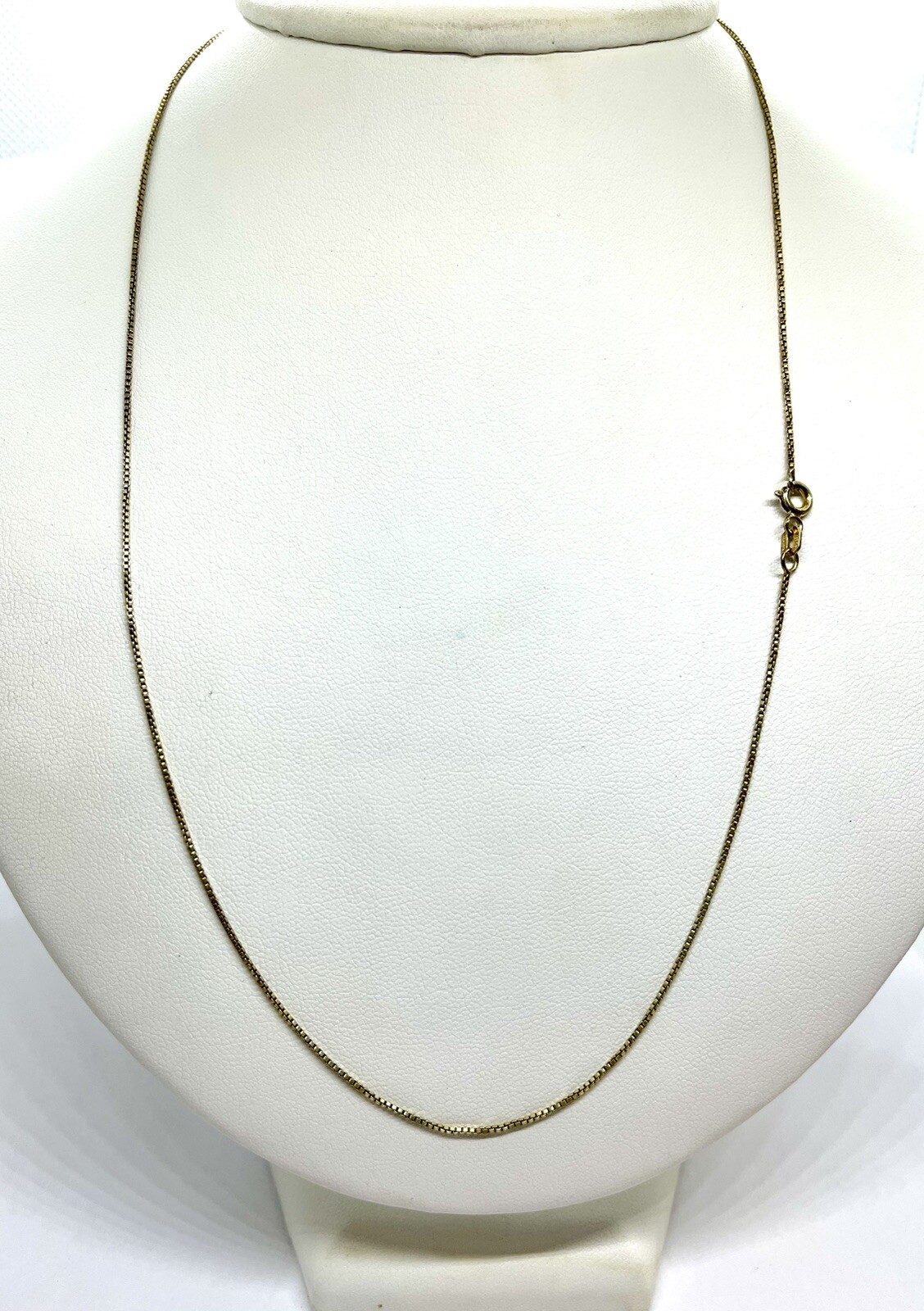 925 vermeil ITALY box chain necklace spring ring 20in length 0.91mm width 2.32gr
