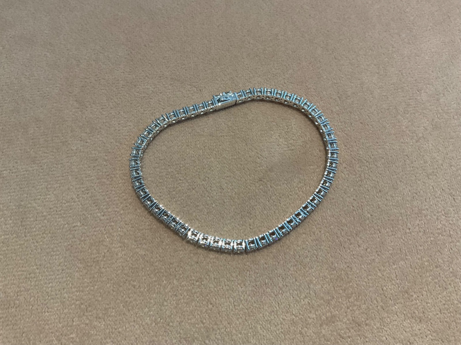 10.35 Carat Lab Created Diamond Tennis Bracelet Platinum Plated 925 6.5 Inch 3mm