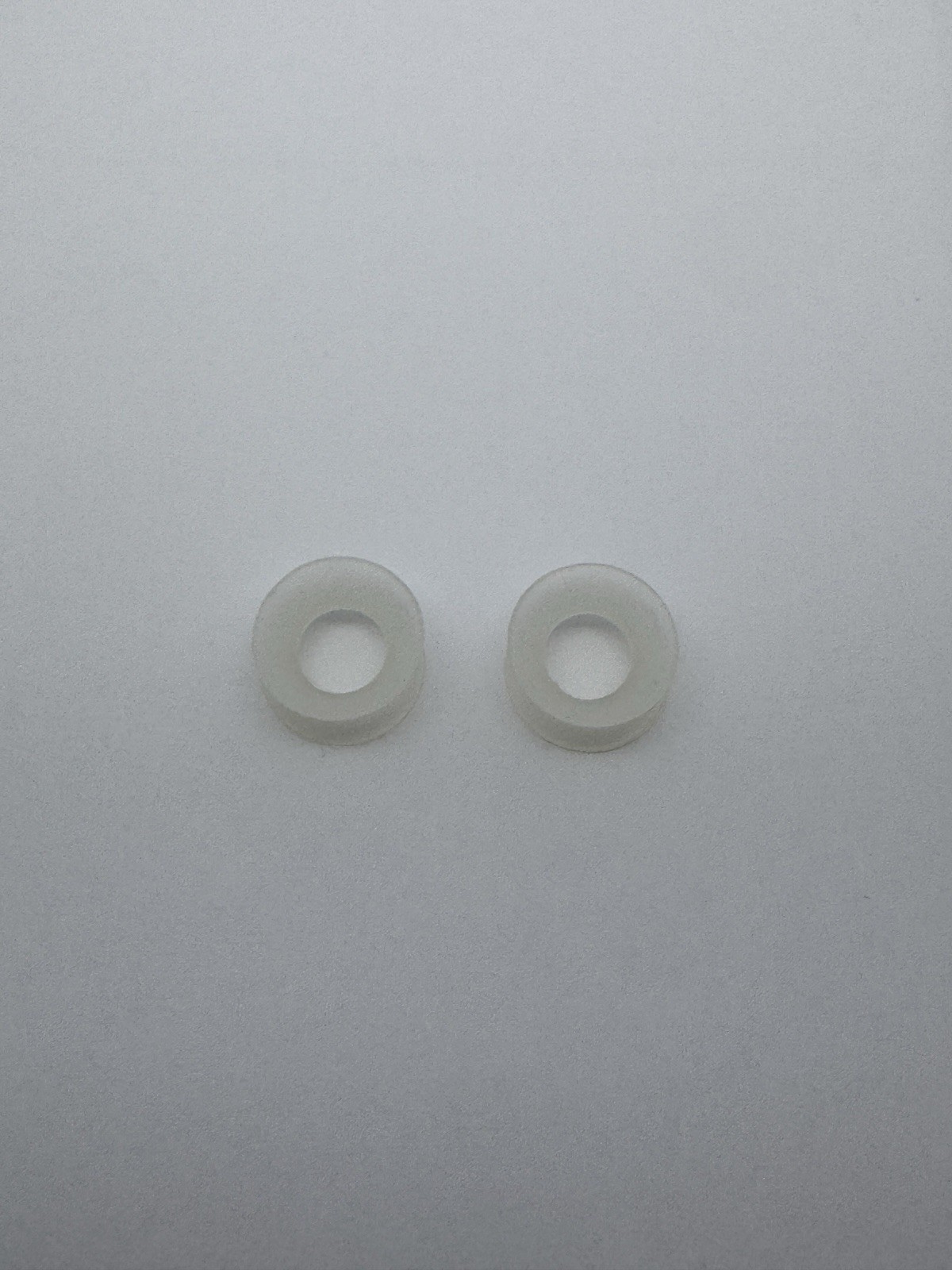 4 Pair 00g 10mm Silicone Gauges Opaque White Double Flare Ear Tunnels