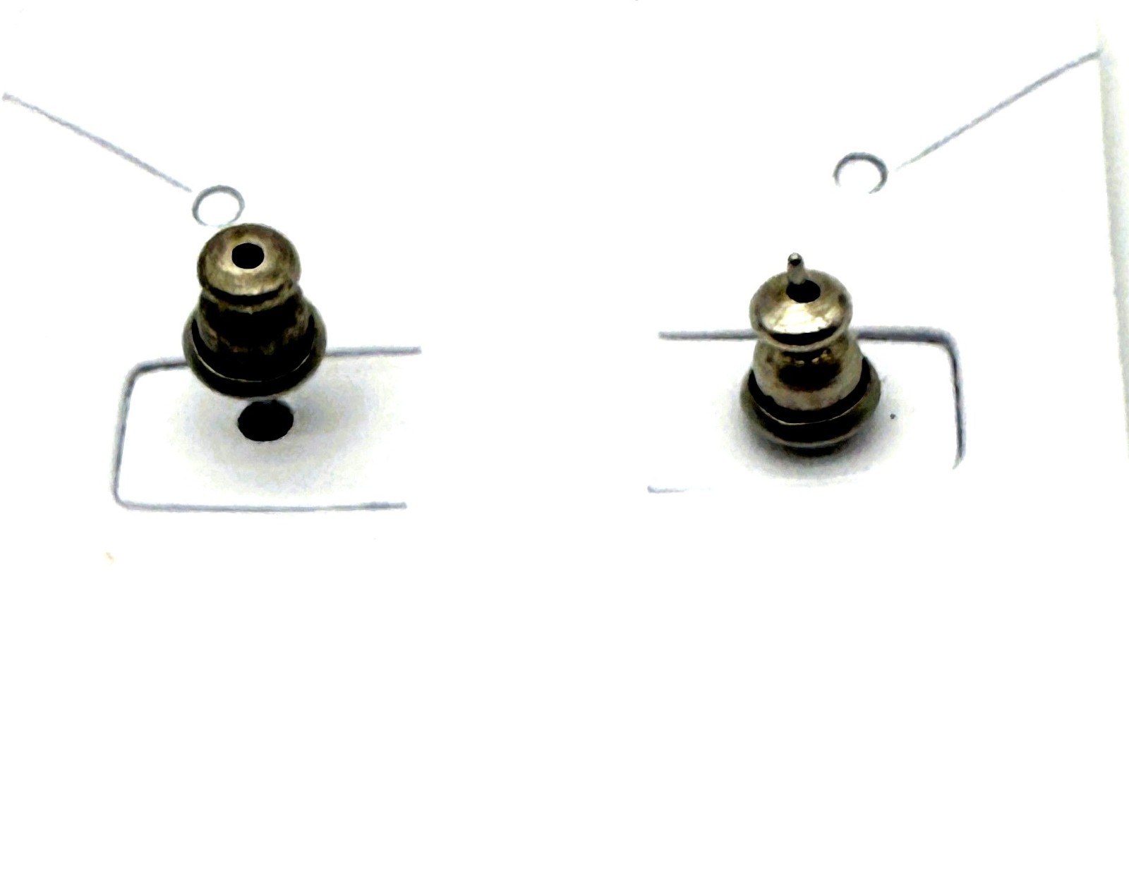 Black Enamel Abstract Geometric Stud Earrings Modern Metal Post w Butterfly Back