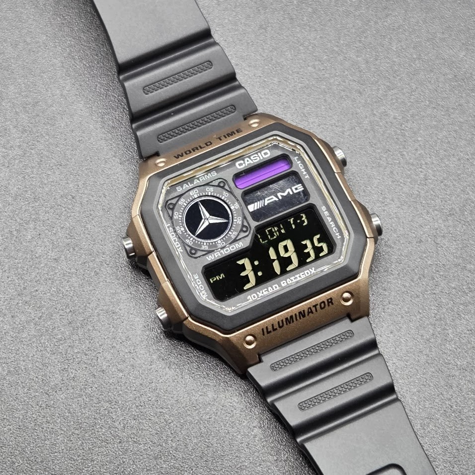 AMG Based on CASIO AE-1200WHD Royale. World Time Watch – Negative Display Mod
