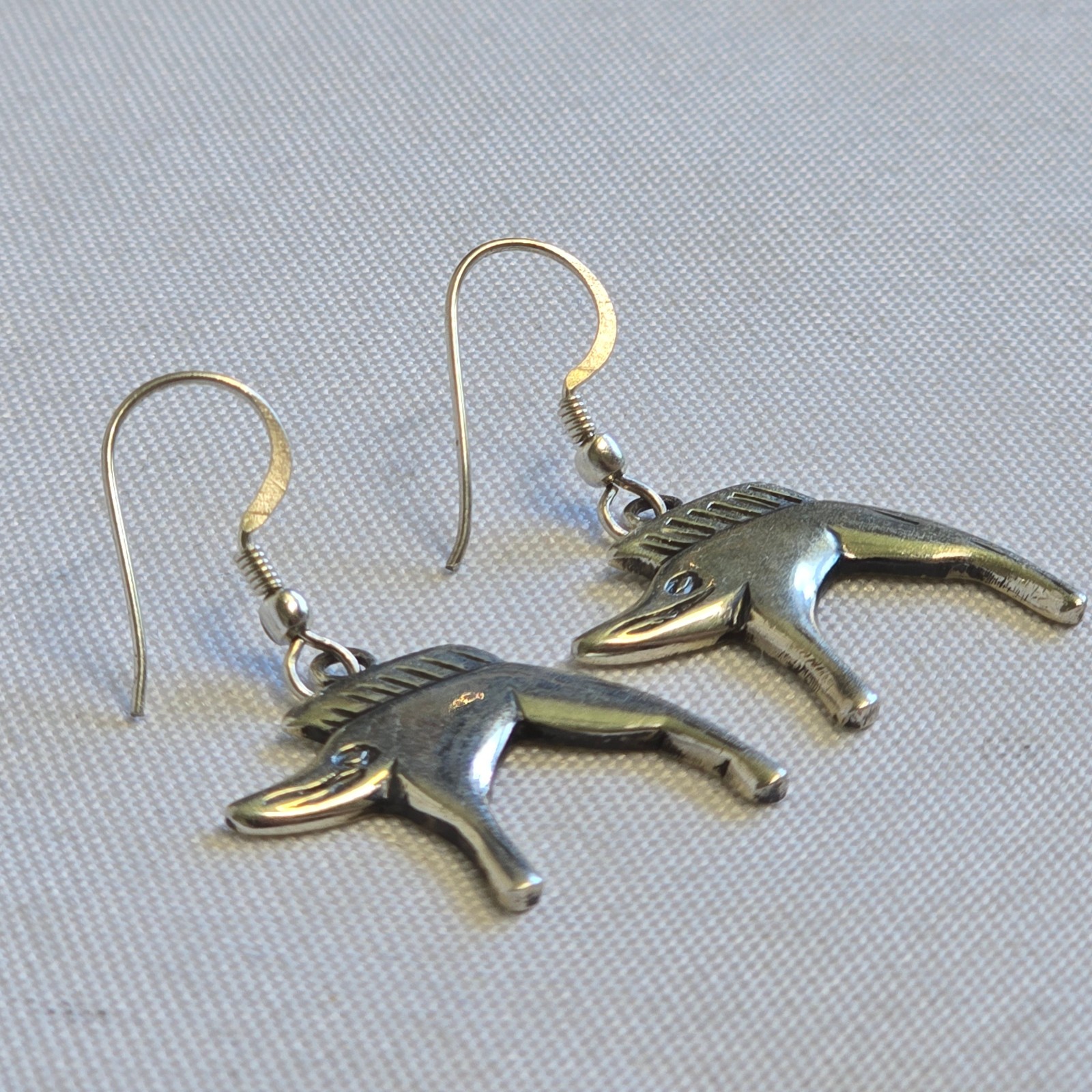 Sterling Silver Earrings 7.36g Fine Jewelry Celtic Boar Hook Back Dangles