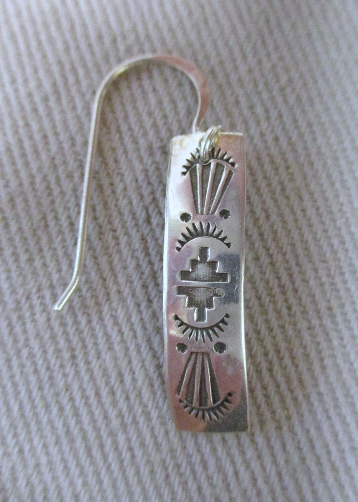 Single Only Dangle Earring Vintage Albert Lee Navajo Stamped Sterling Silver
