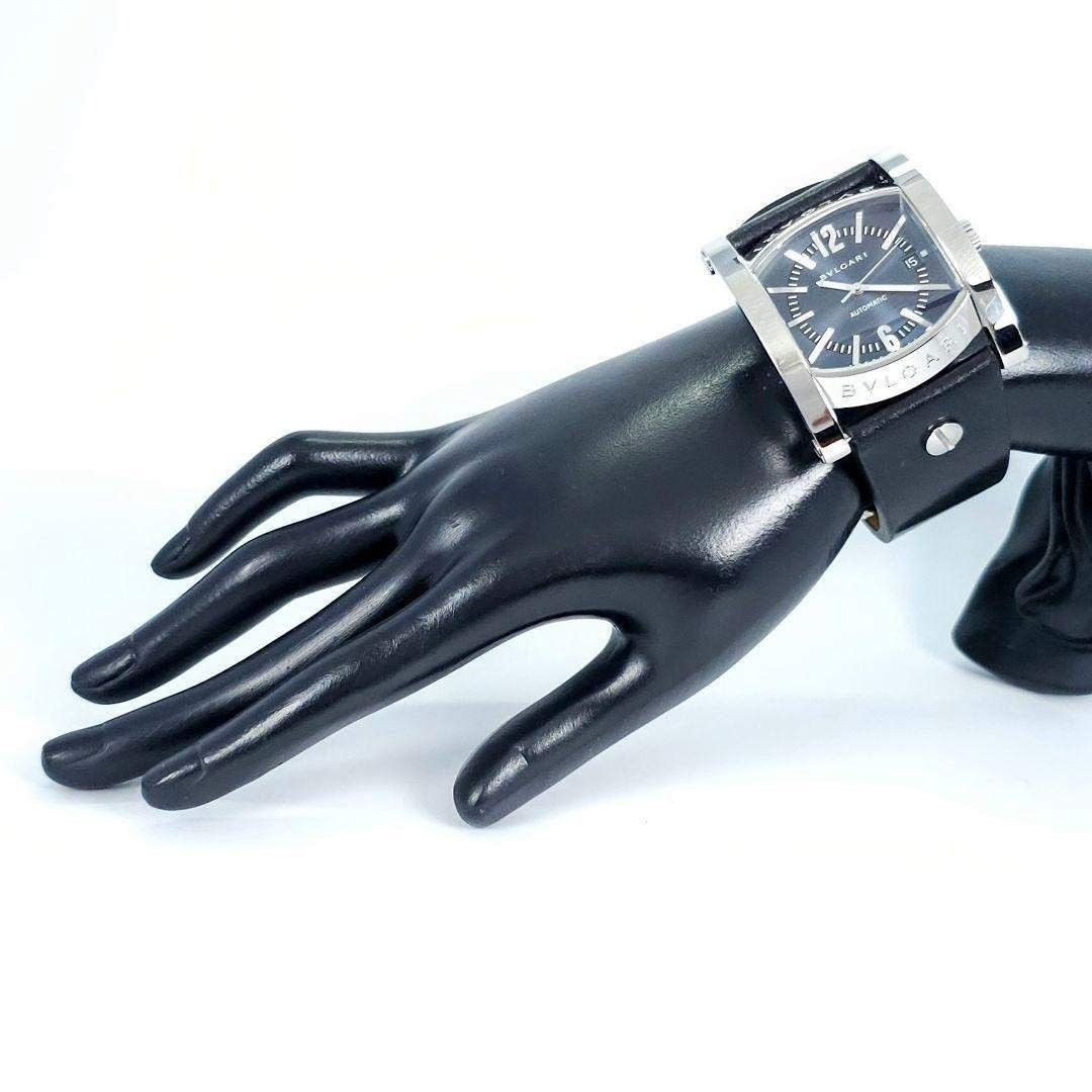 BVLGARI Assioma AA48S Automatic Black Dial Men’s Watch New Leather Strap