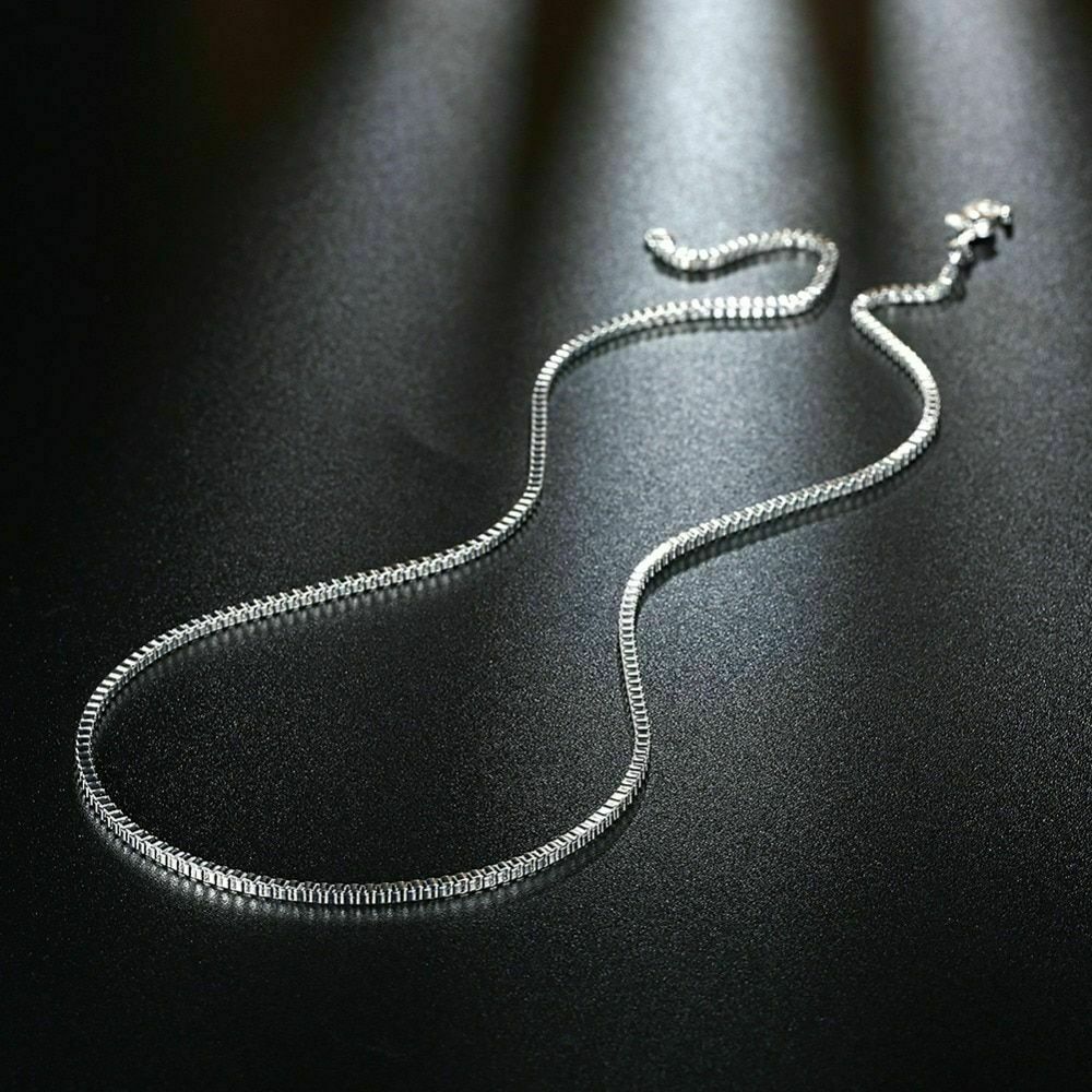 Mens Womens 925 Sterling Silver 2mm Wide Square Box Link Chain Necklace #N248