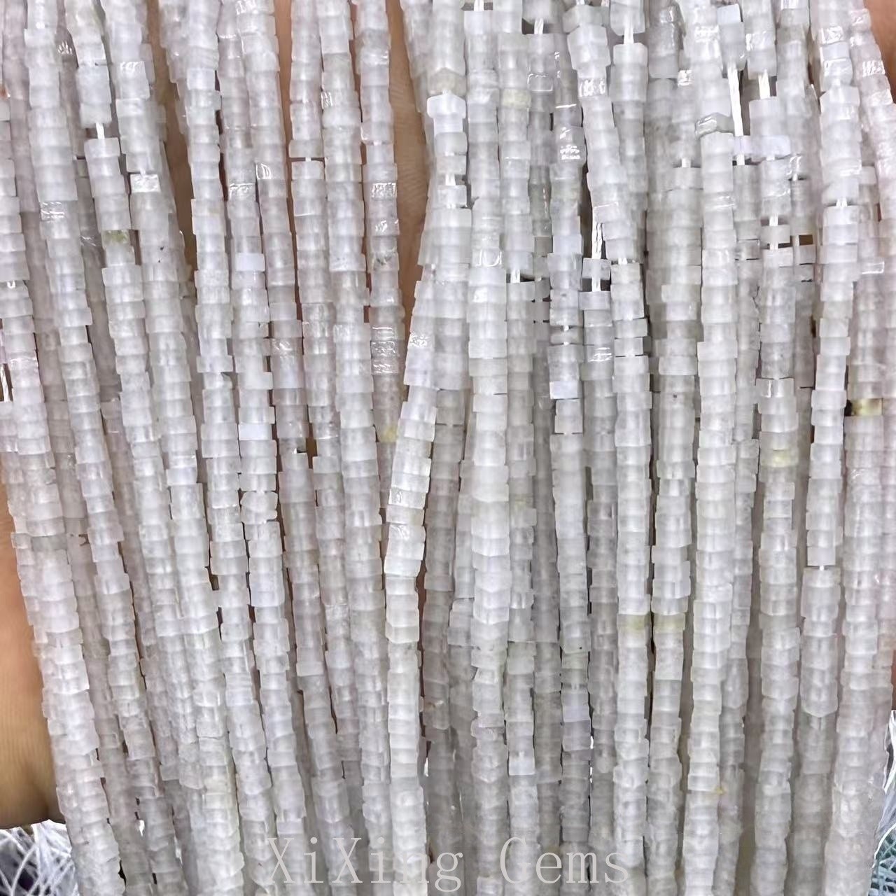 1x2mm Natural White Jade Flat Square Disc Spacer Beads for Jewelry Making DIY