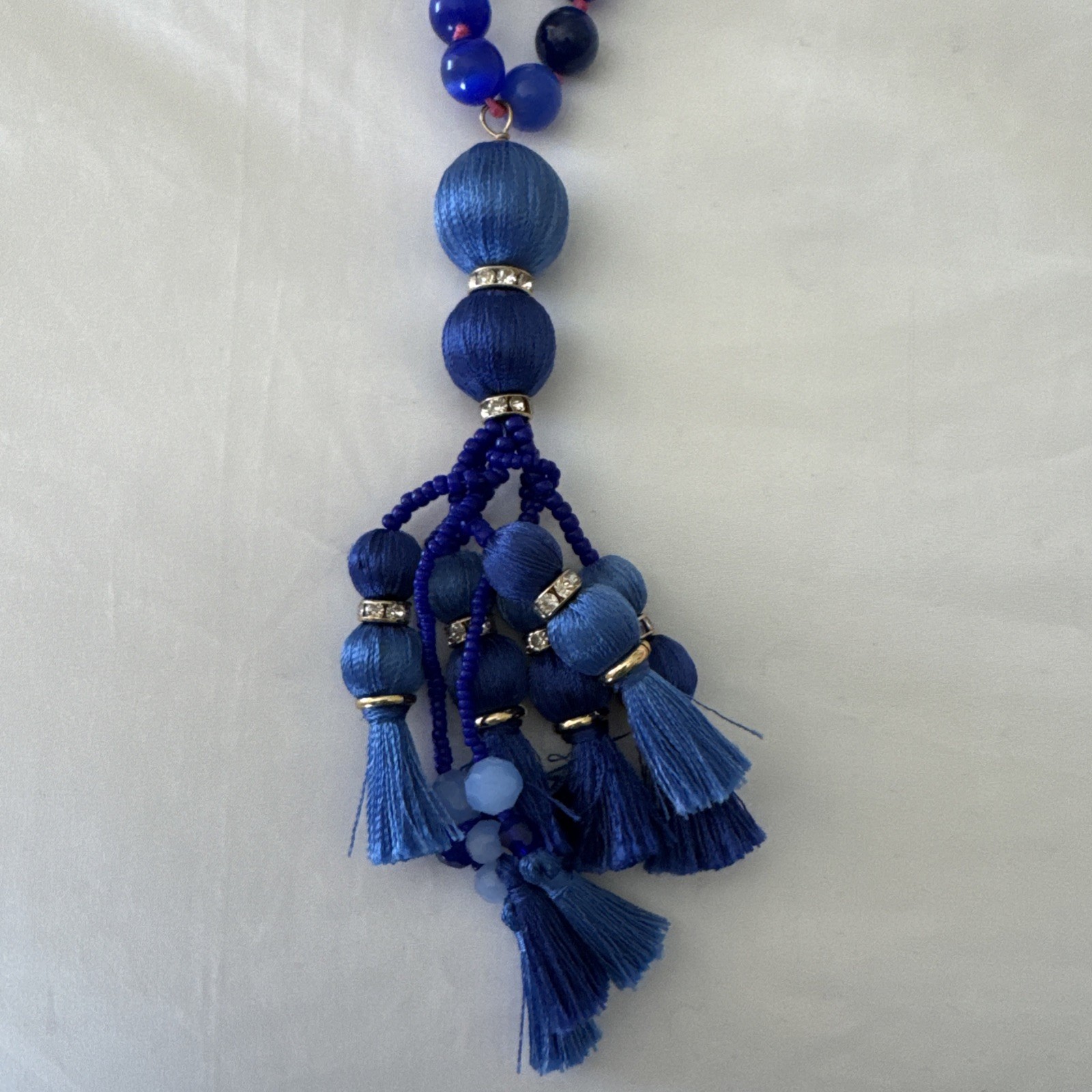 Kate Spade New York® Pretty Poms Tassel Pendant Blue Purple Necklace No Tag