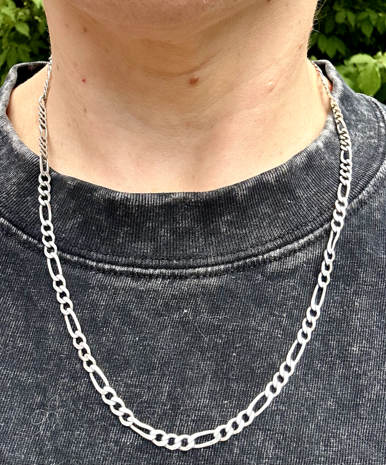 925 Sterling Silver 20″ 10.5g Figaro Chain Necklace 3.8mm Italian Made Lobster