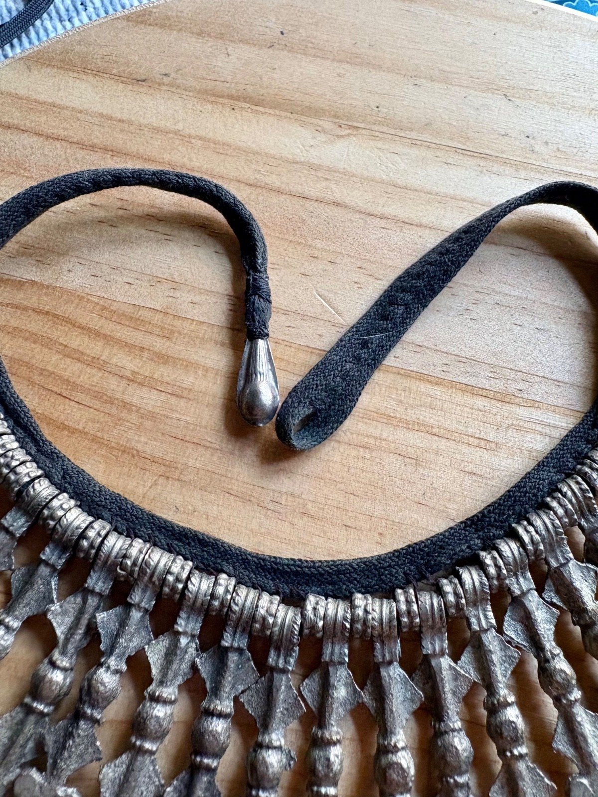Vintage Kuchi Choker Coin Necklace Ethnic Tribal Boho Rustic Jingling