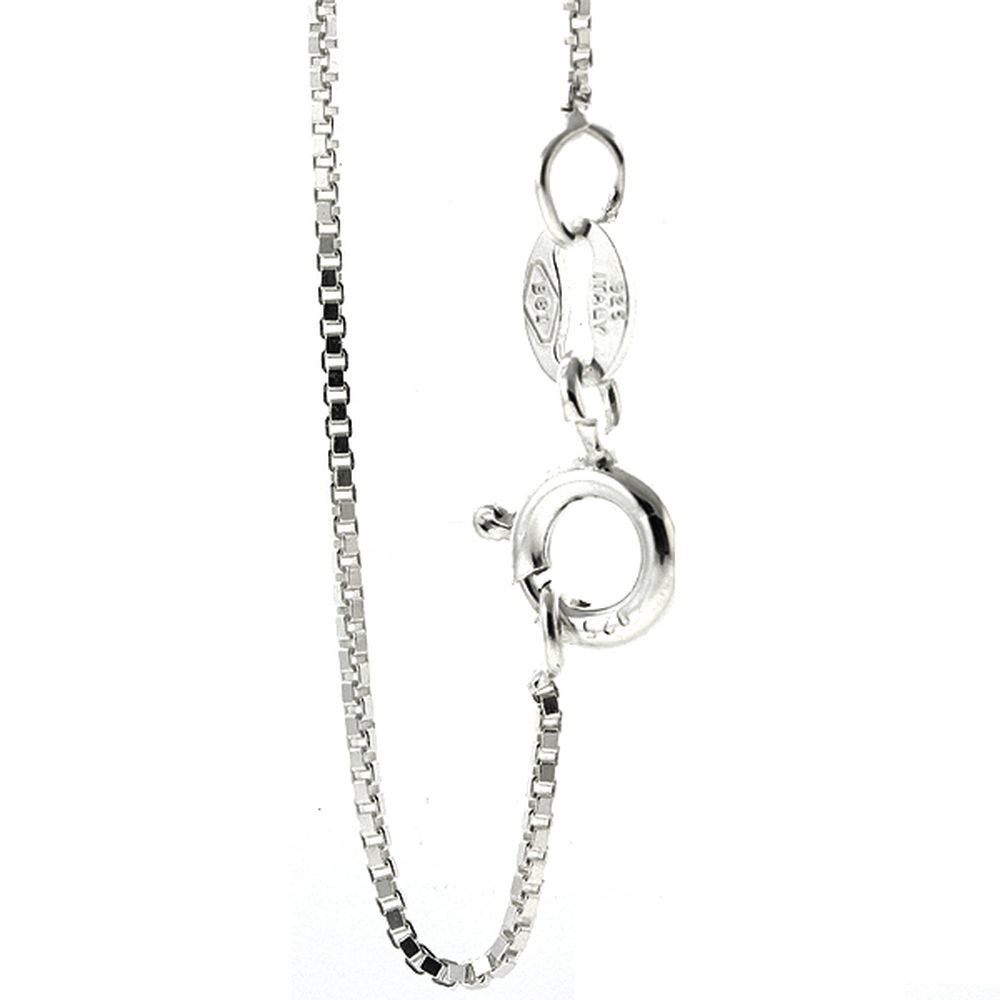 Italian 925 Silver Box Chain 16″ or 18″ Necklace with Spring-Ring Clasp
