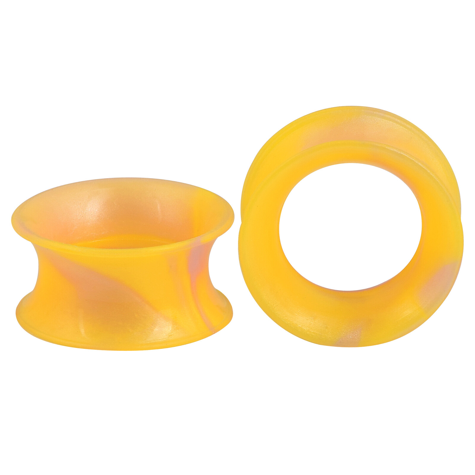 Pair of Silicone Ear Gauges-Thin Earskins Flexible Flesh Tunnels-Soft Ear Plugs