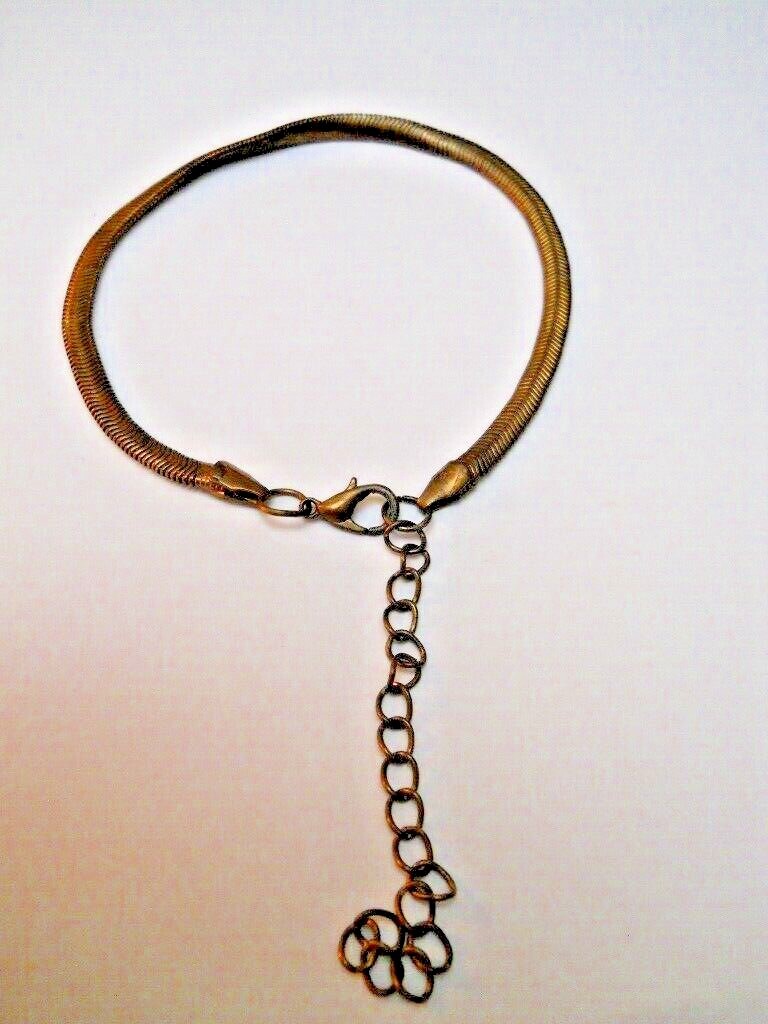 8″ Omega Snake Chain Bracelet Copper 4mm 2 1/2″ Extender USA Seller