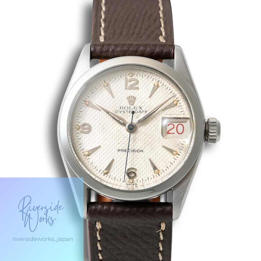 1953 ROLEX Oysterdate Boys Honeycomb Dial Ref.6266 Antique Unisex Watch