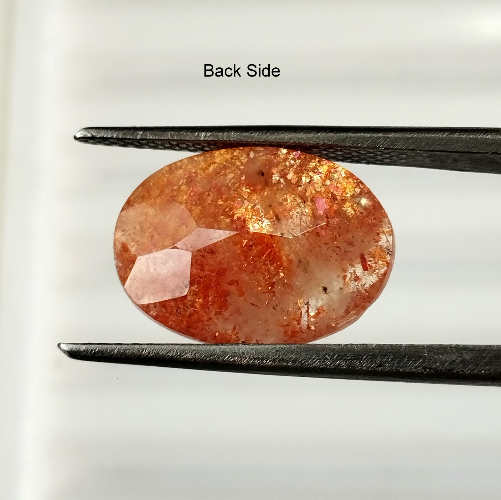 Natural Fire Sunstone Oval Cut Faceted Untreated Gemstone 5.05 Carat 15X10.9 mm