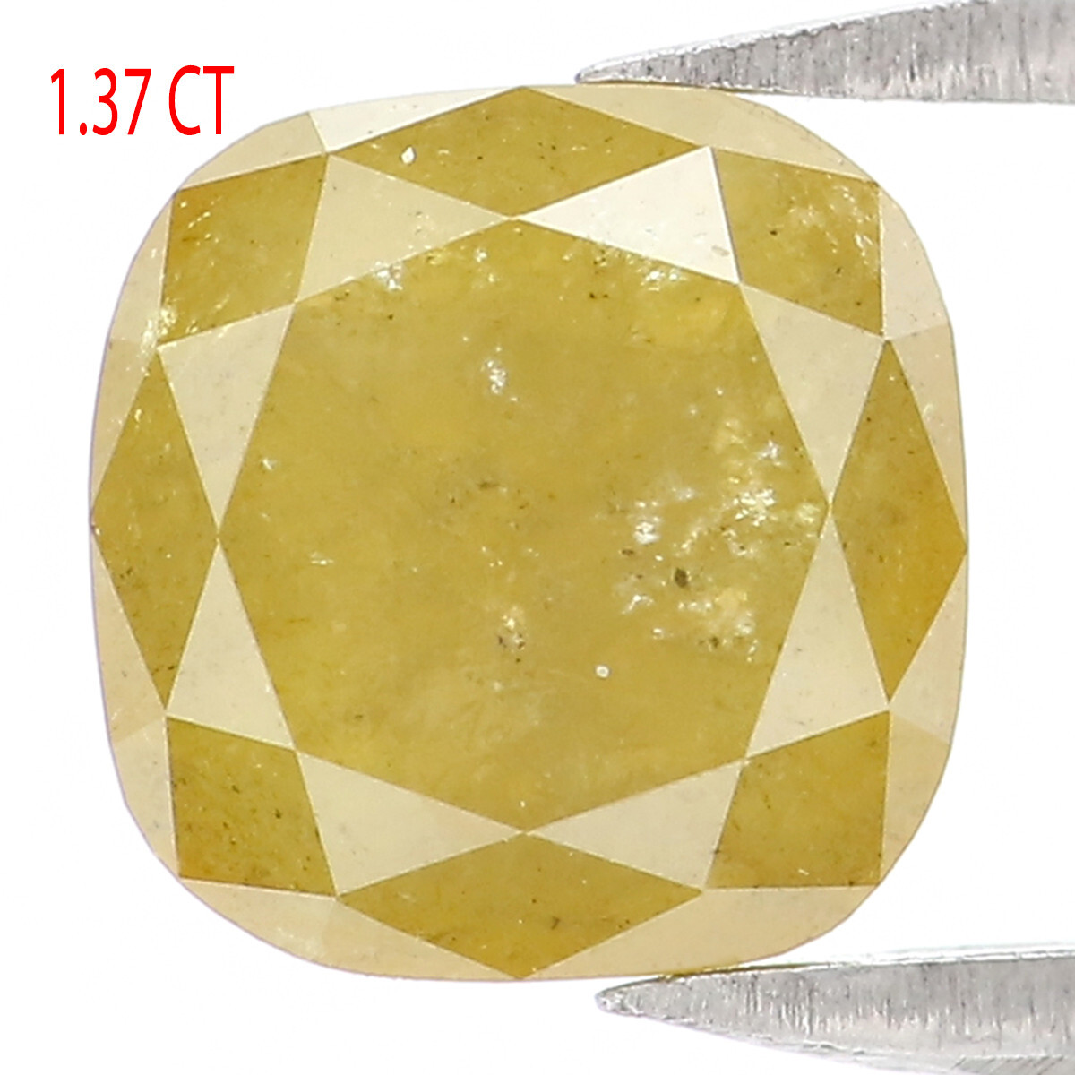 1.37 CT Natural Loose Cushion Shape Diamond 6.40 MM Yellow Color Diamond KQ2259