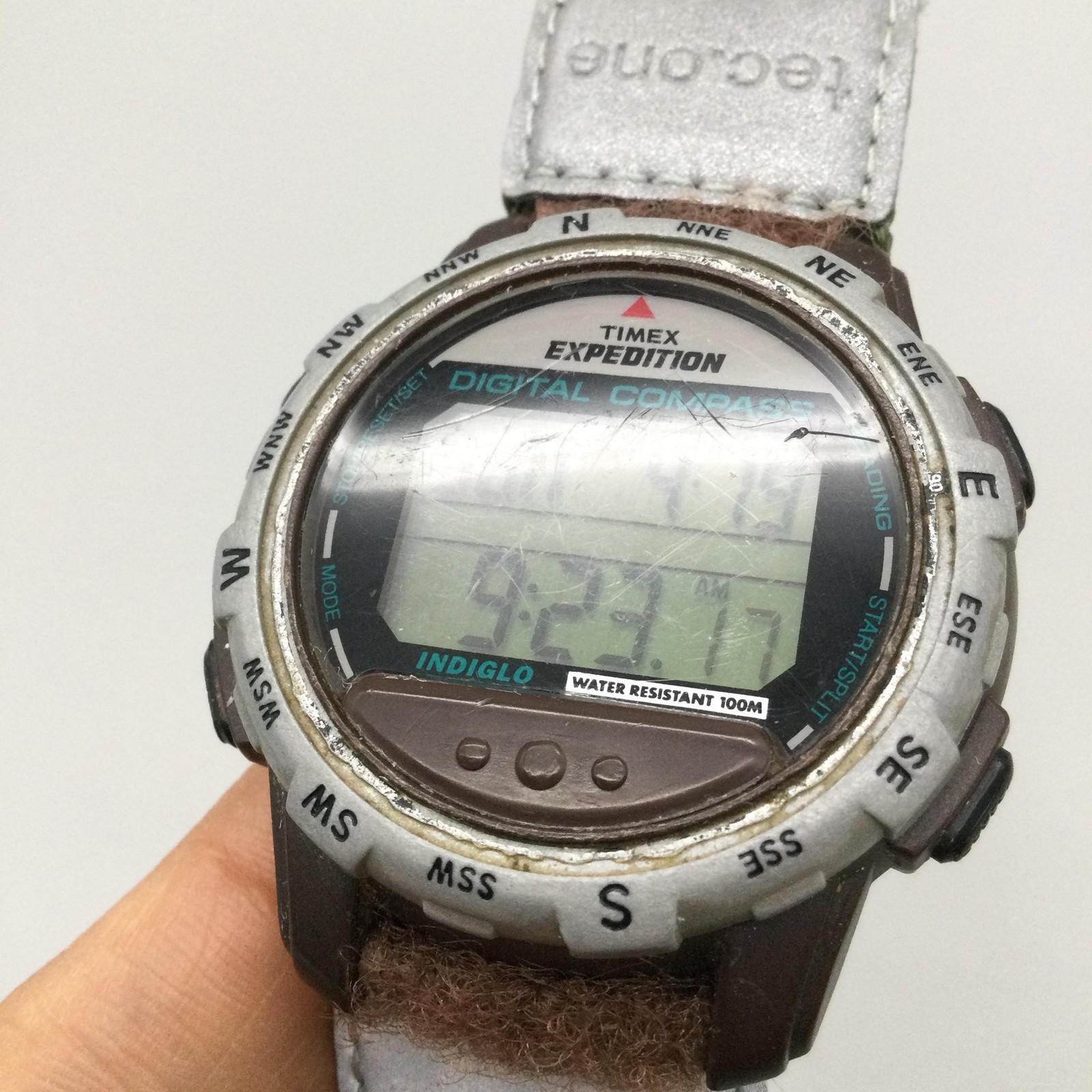 Vintage Timex Expedition Men Watch 42mm Digital Compass Indiglo WR 100M