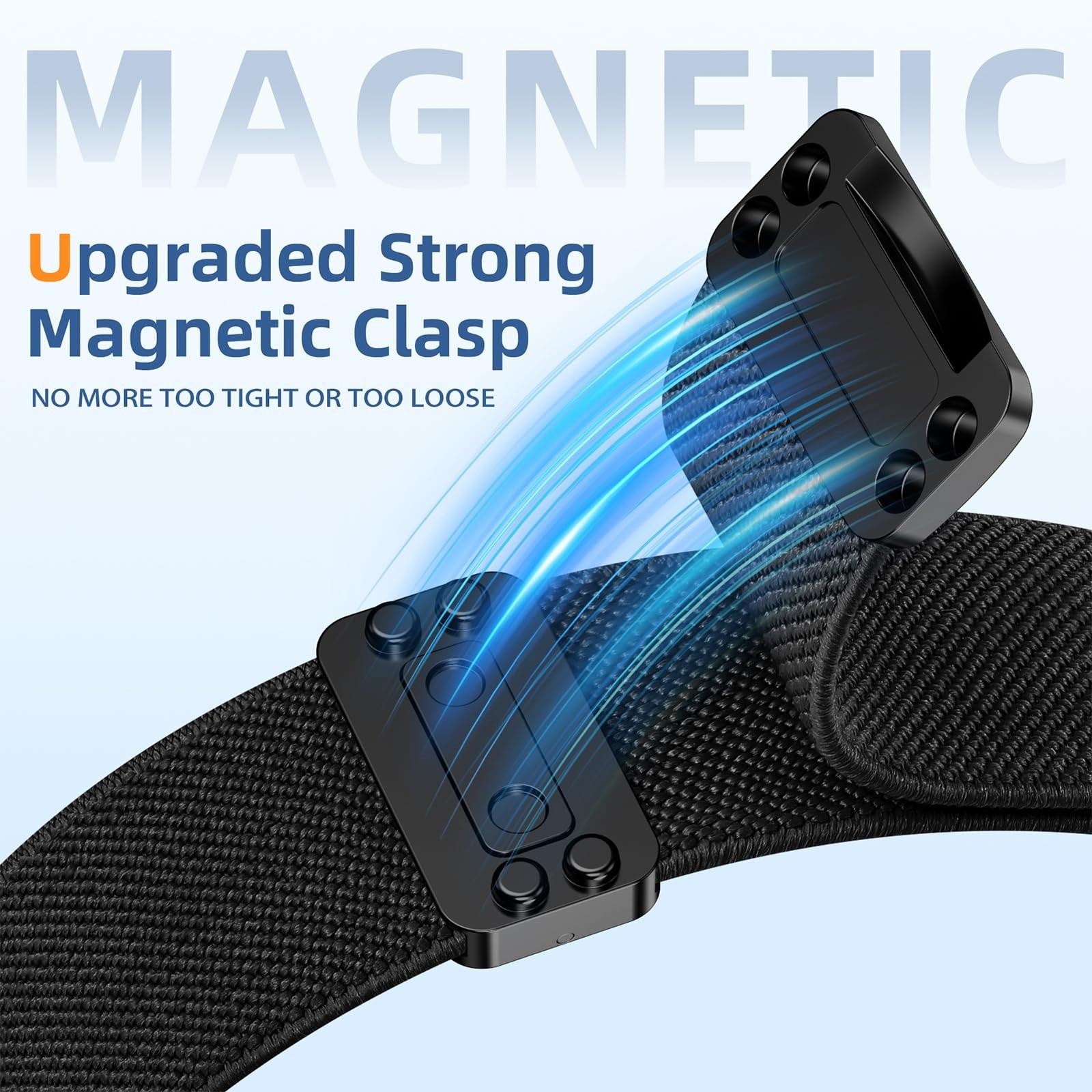 3 Pack Stretchy Magnetic Bands for Apple Watch 38mm-49mm, Nylon Waterproof Sport