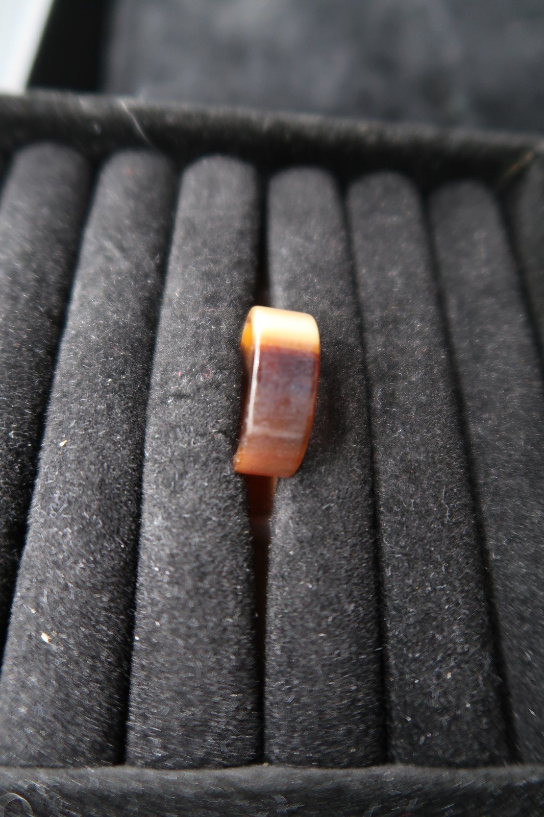 Vtg Brown & Cream Tortoise Shell Ring Lucite Plastic Resin Size 6