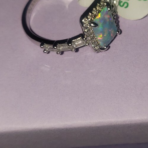 BombParty /BP Oct.2023 RBP6594 “Always The Romantic” Pale Green Opal Sz8 Ring
