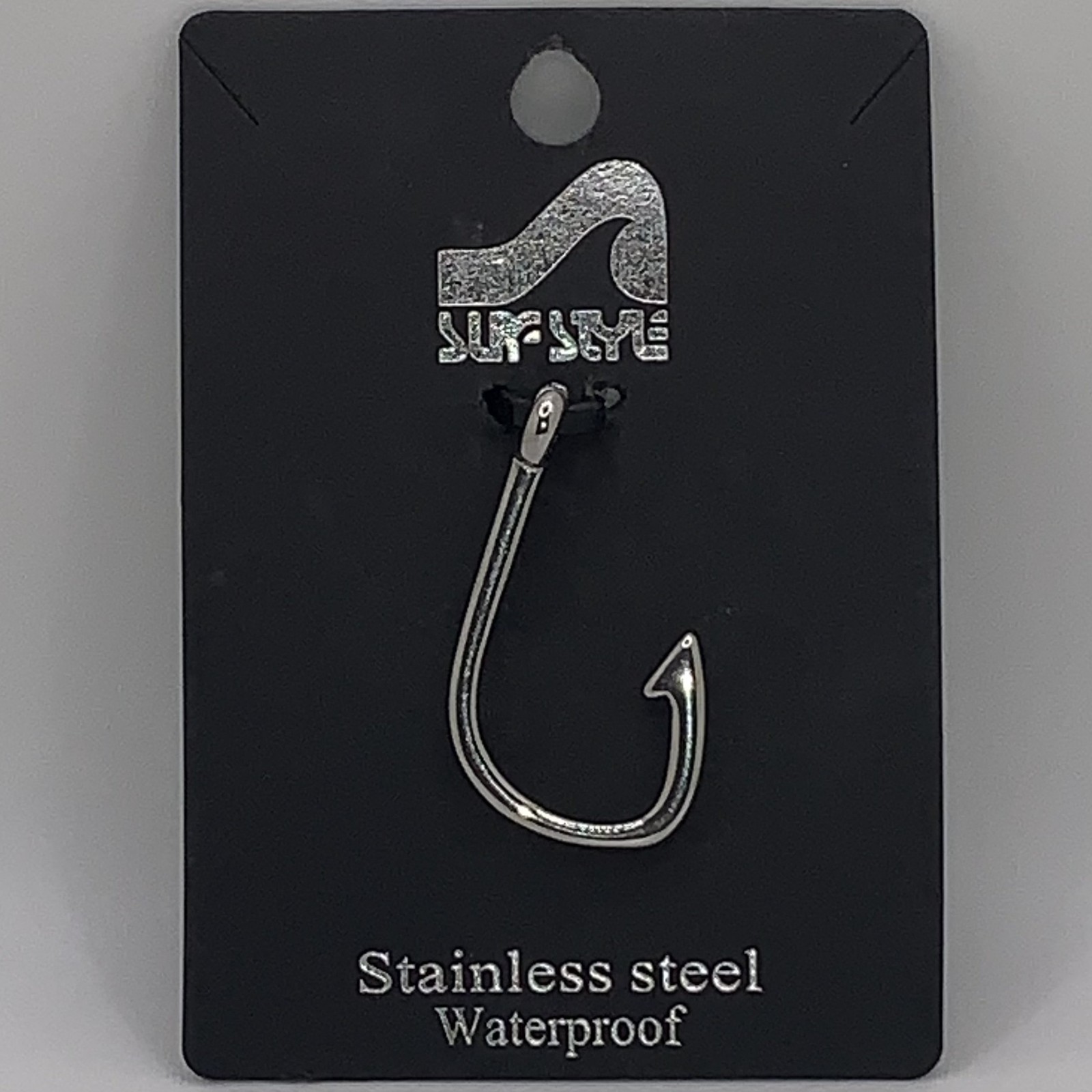 Surf Style Silver Hypoallergenic Fishing Hook Pendent (No Chain) 673113