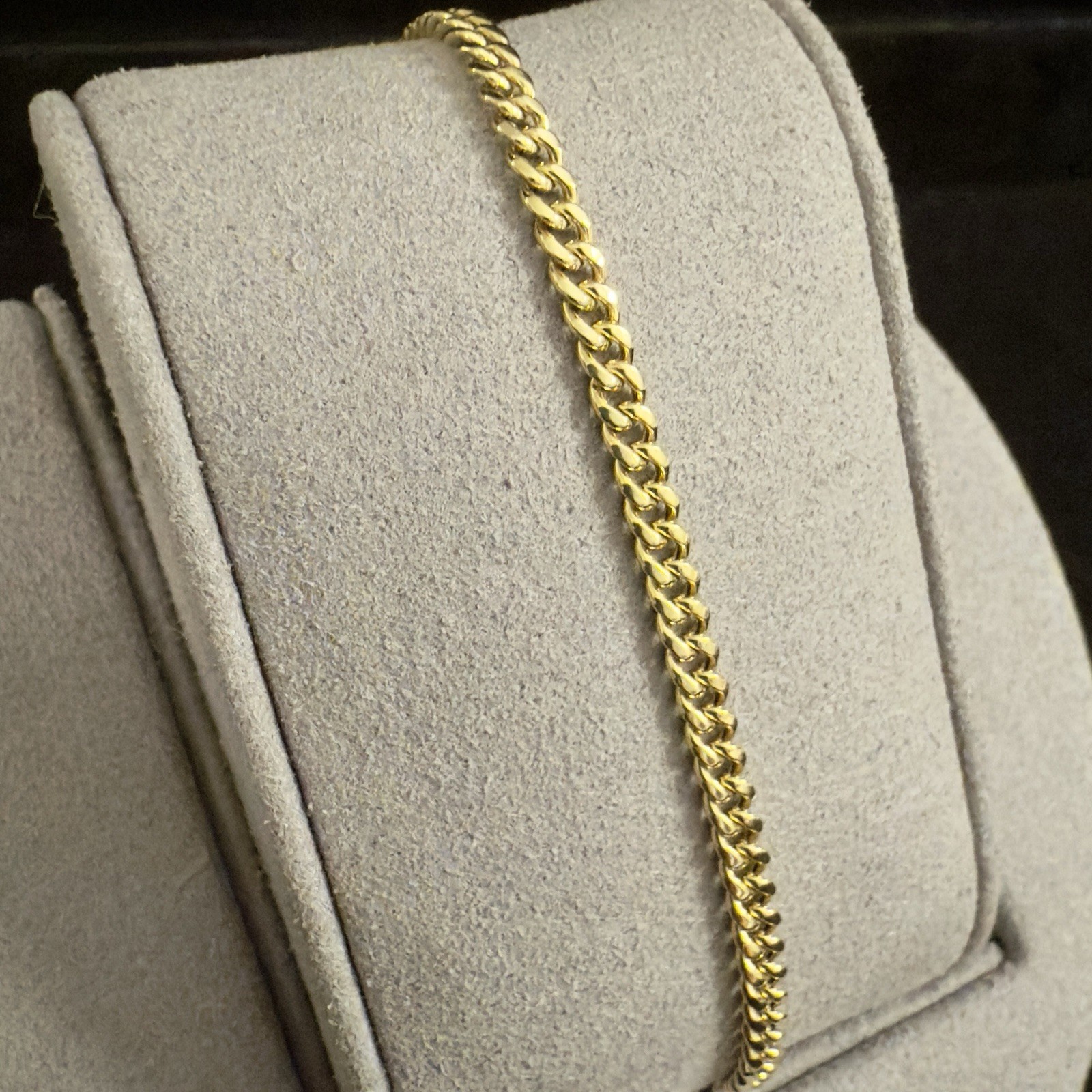 10k Sold Gold 3mm Miami Cuban Link Bracelet 8in – NEW