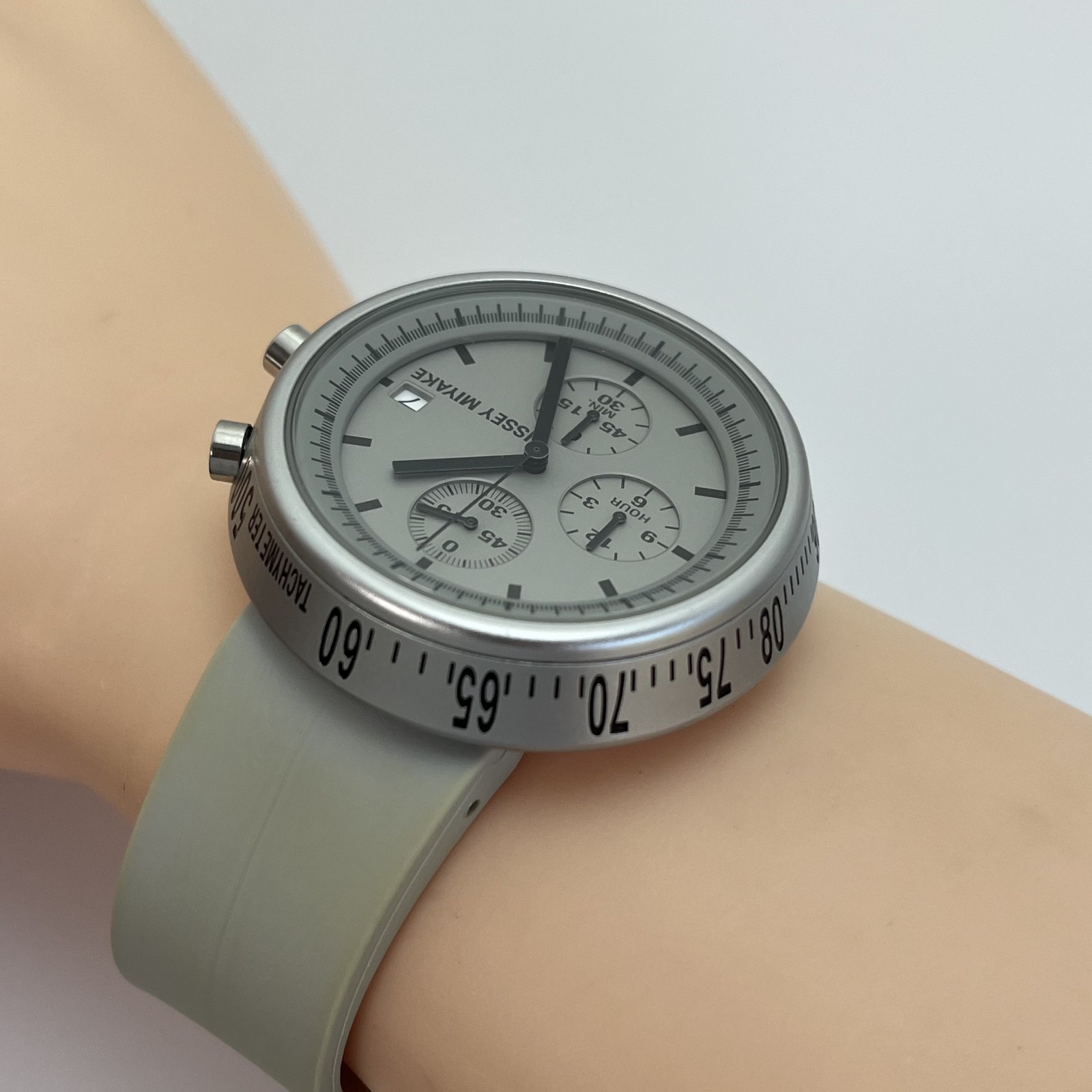 Issey Miyake TRAPEZOID Chronograph NAOTO FUKASAWA Qz Watch Japan Date #636B
