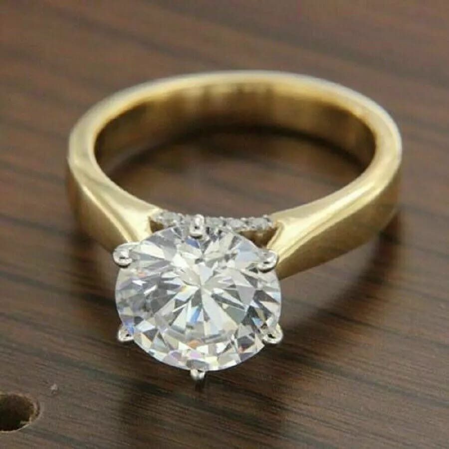 3Ct White Round Cut Women’s Engagement Wedding Ring In Solid 925 Sterling Silver