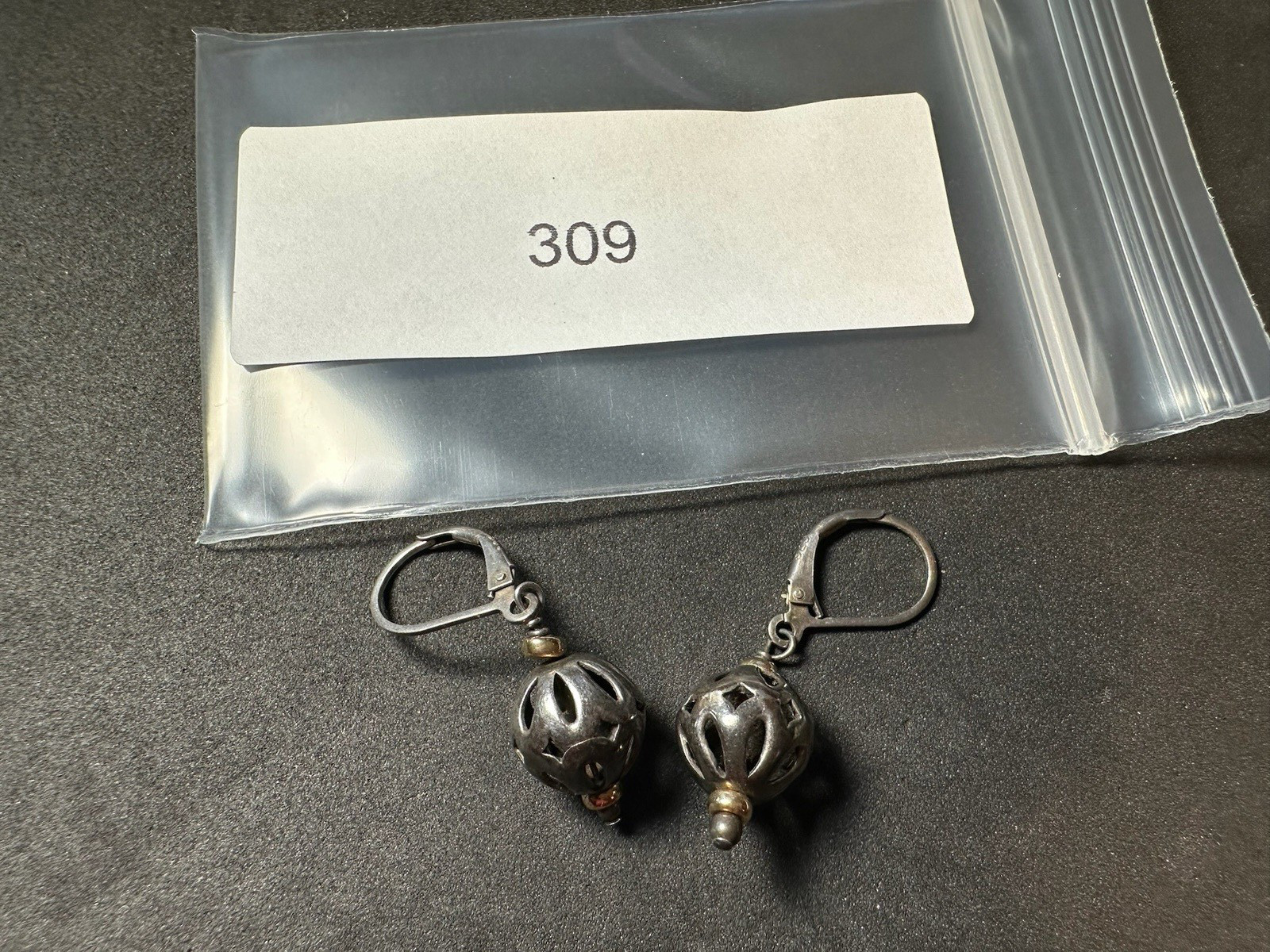 3.17g Sterling Silver Vintage 925 Filigree Perfume Bottle Dangle Drop Earrings