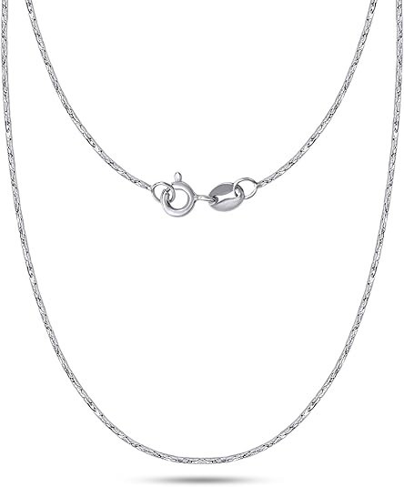 0.70mm Twist Cobra Chain 18″ Necklace for Women and Men in 925 Sterling Silver