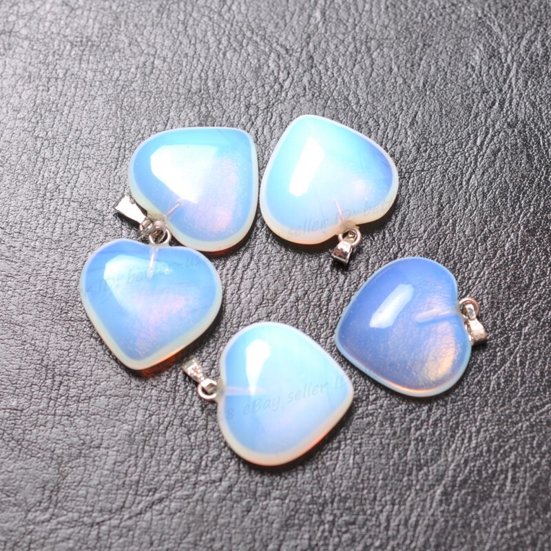 Wholesale White Opal Gemstone Heart-Shaped/Water Drop/Taper/Cross Charms Pendant