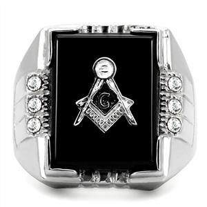 MASONIC MASON SILVER SQUARE BLACK RHODIUM CRYSTAL #2 RING SIZE 8 9 10 11 12 13