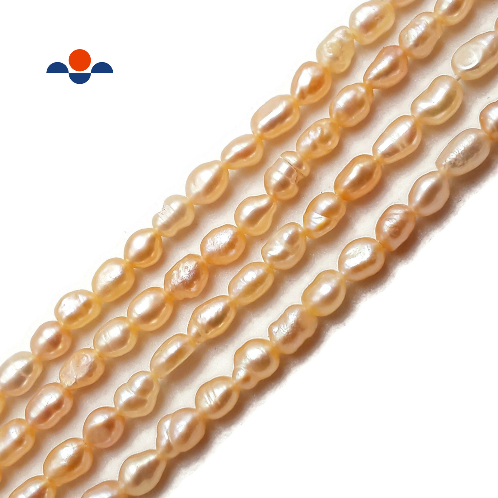 Peach Pink Fresh Water Pearl Keshi Rice Nugget Beads 4x5mm 15.5″ Strand (4x5mm)