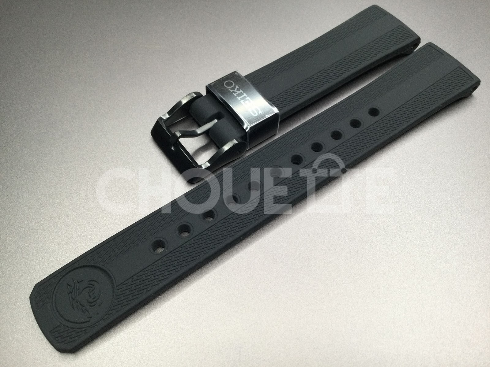 OEM Seiko Prospex SBDC183, SPB335J 20mm Black Silicone Rubber Watch Strap Band