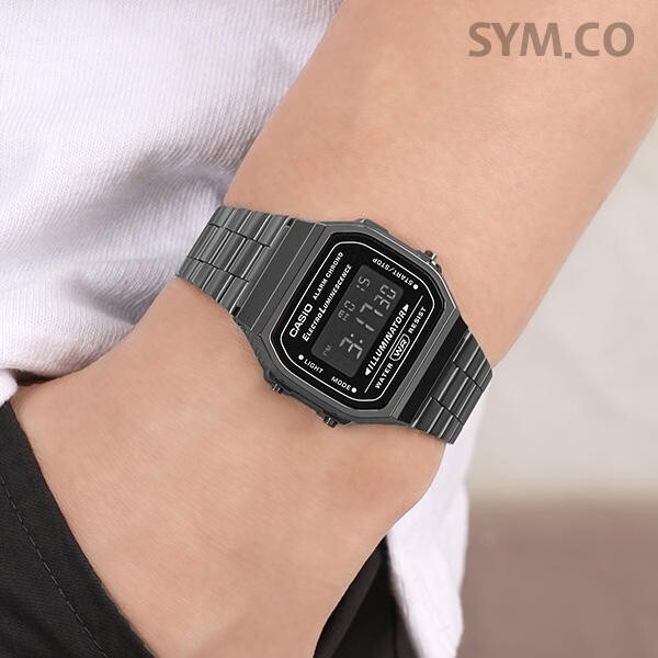 CASIO Mens Metal Gray Digital Watch A168WGG-1BDF Original NEW