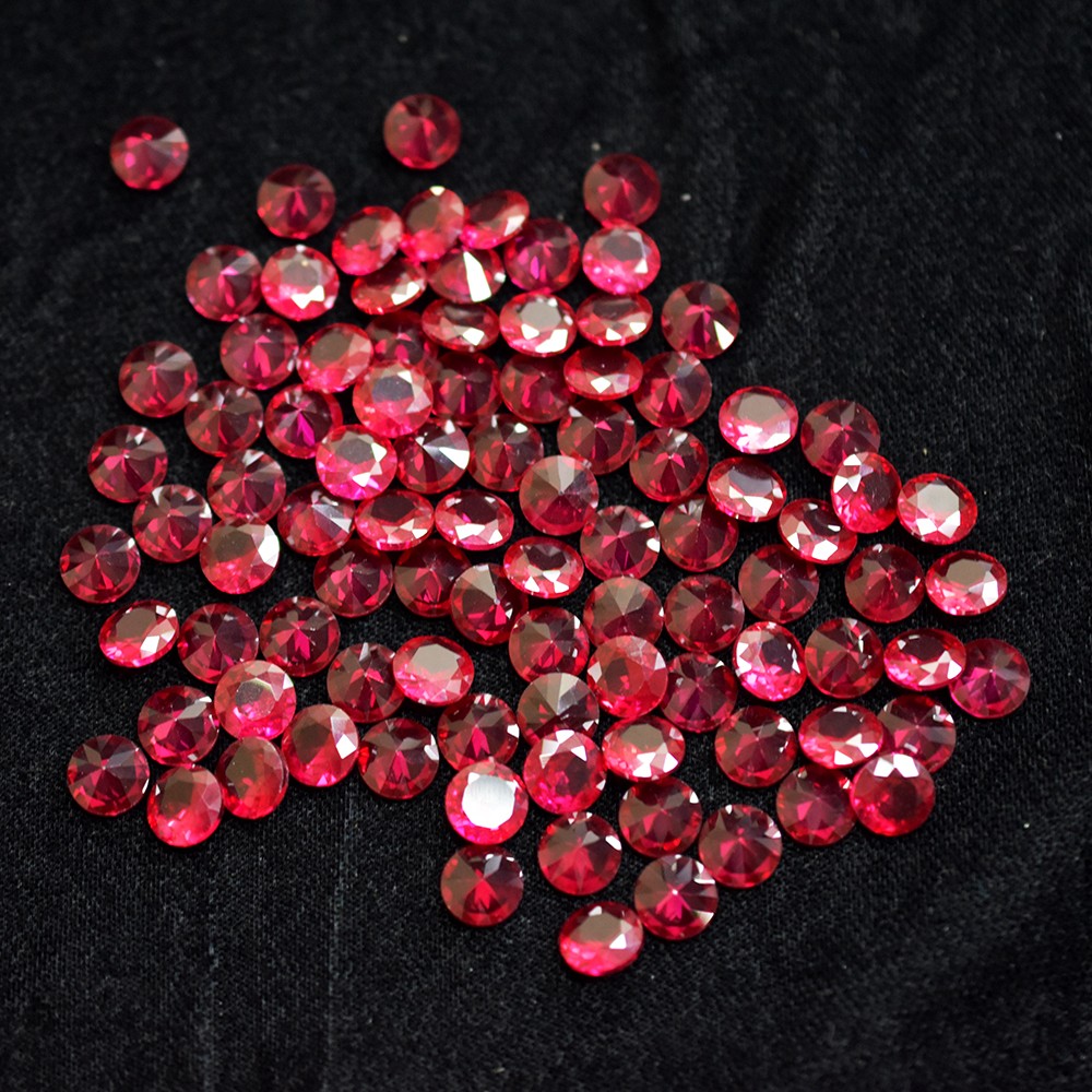 Certified Natural Blood Red Ruby Round Cut 12.00 Ct 5×5 mm Lot Burmese Gemstone