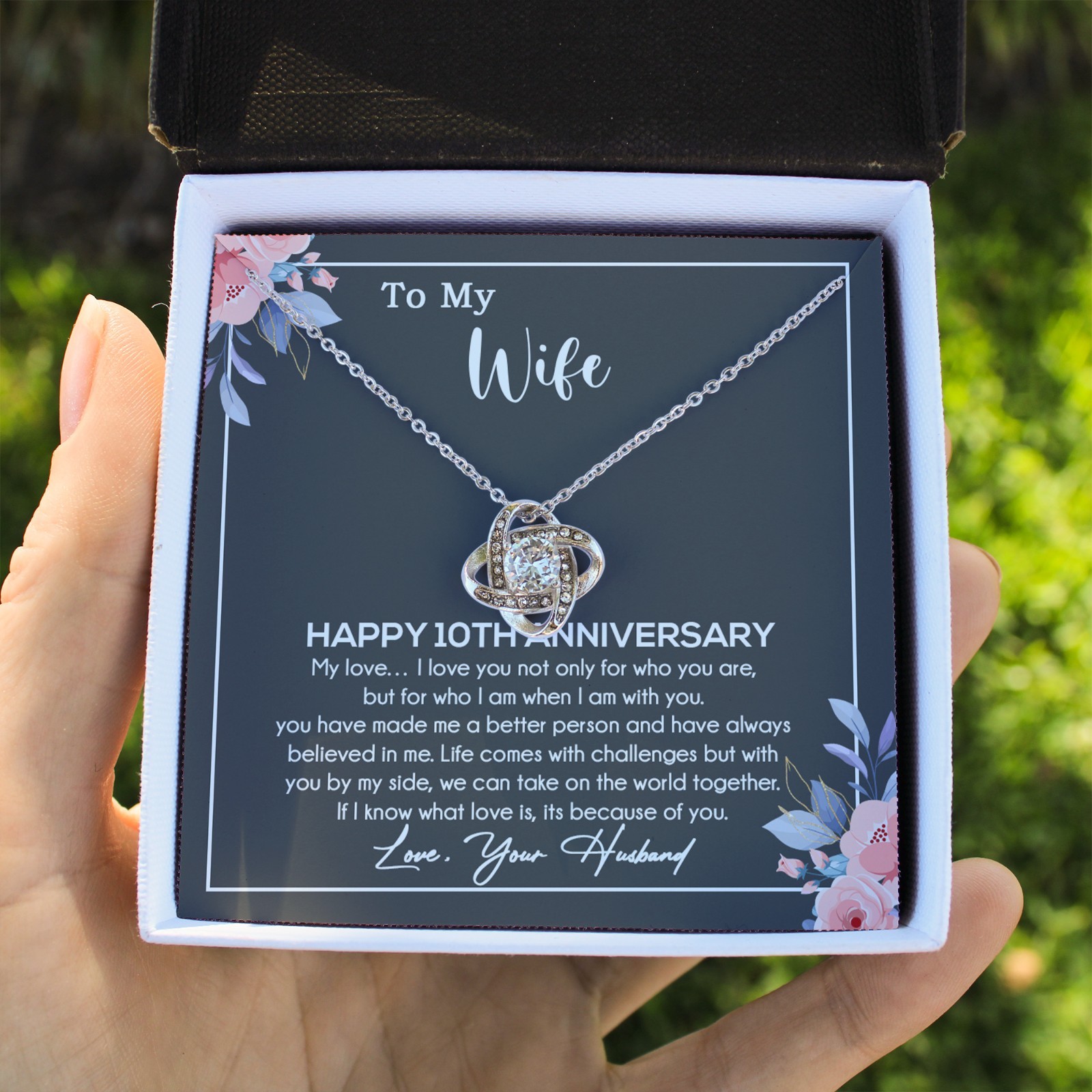 10th Anniversary Gift For Wife Necklace, 10 Year Anniversary, 10th Wedding Gift