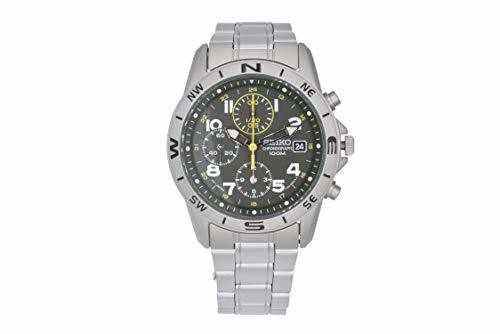 Seiko SND377P SND377 SND377P1 Chronograph Military Genuine Watch Men NEW