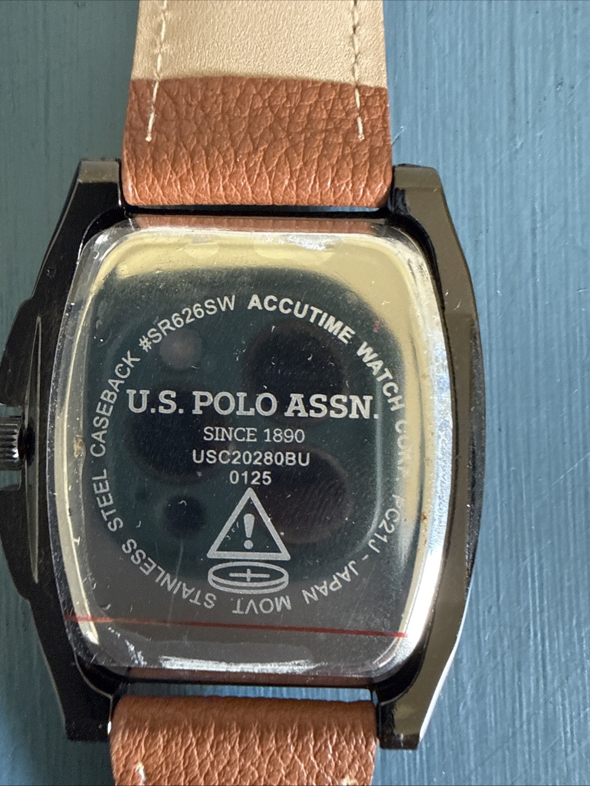U.S. Polo Assn. Quartz SR626SW Stainless Steel Wrist Watch for Men Leather Band
