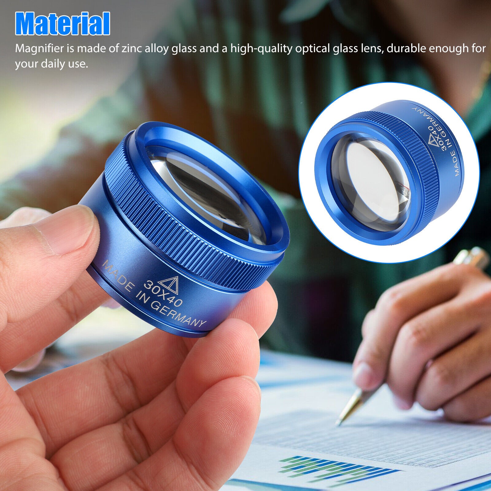 2× Jewelers Loupe Magnifier Light 30X 60X 90X Jewelry Loop Magnifying Glass US