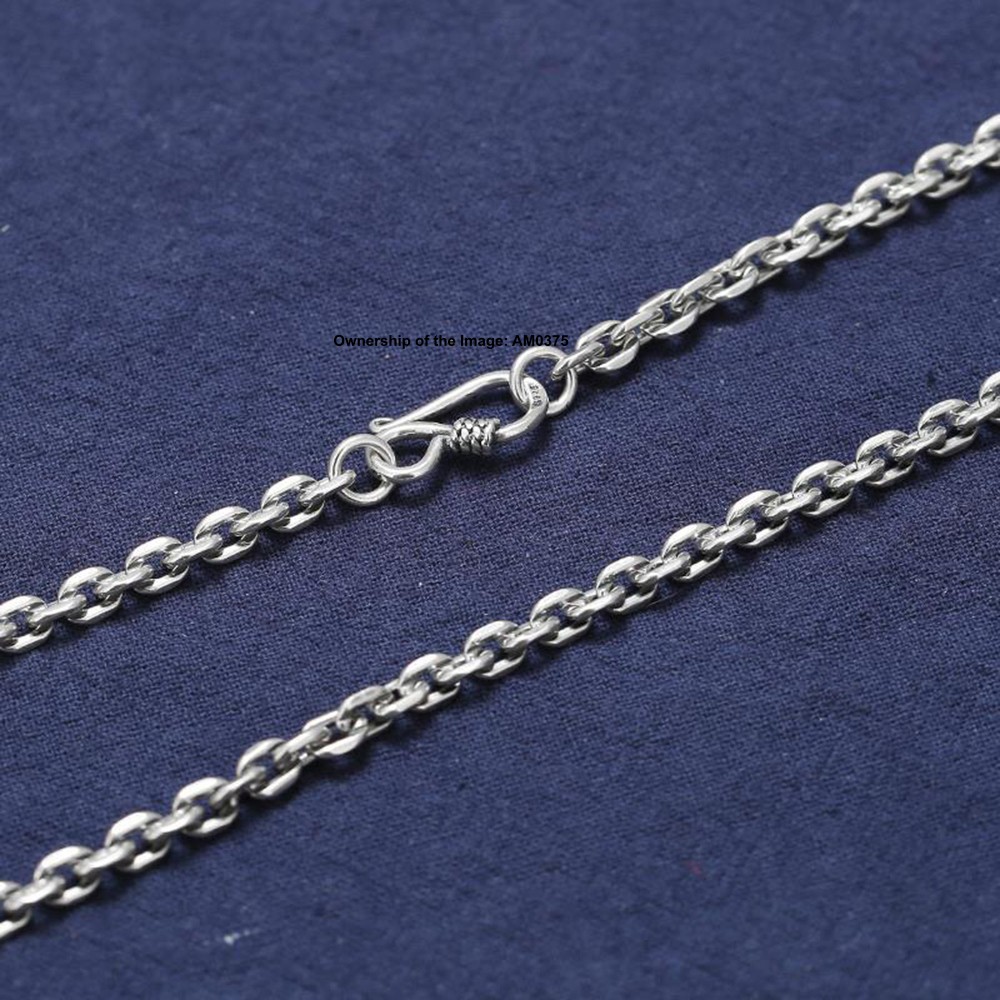 Pure 925 Sterling Silver Necklace – 4mm Cable Link Chain Necklace 50-70cm