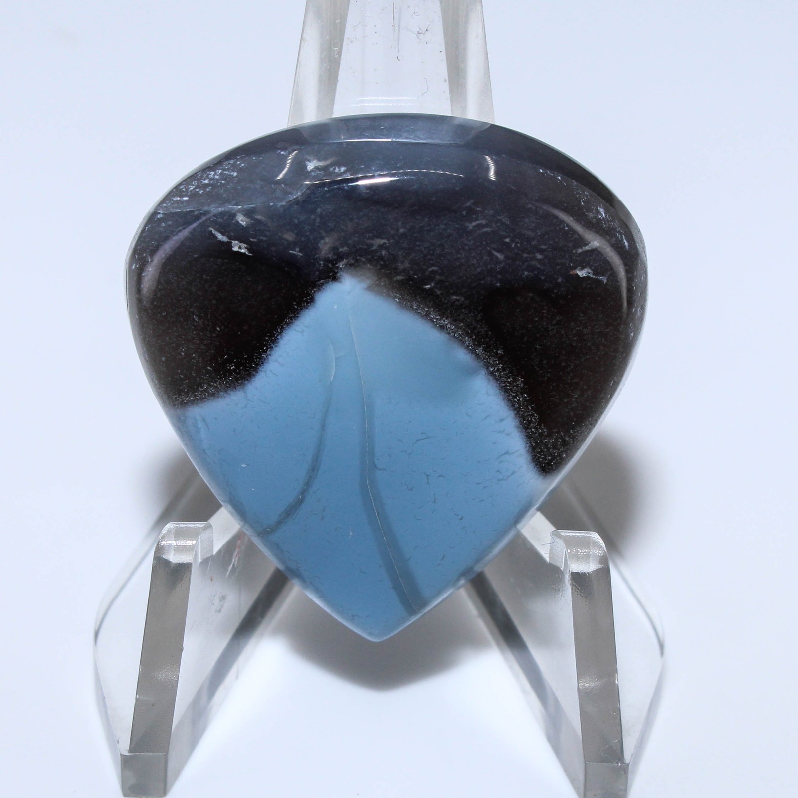 43.50 Ct. Rare Blue Opal Heart Cabochon Loose Gemstone 28x27x7 mm