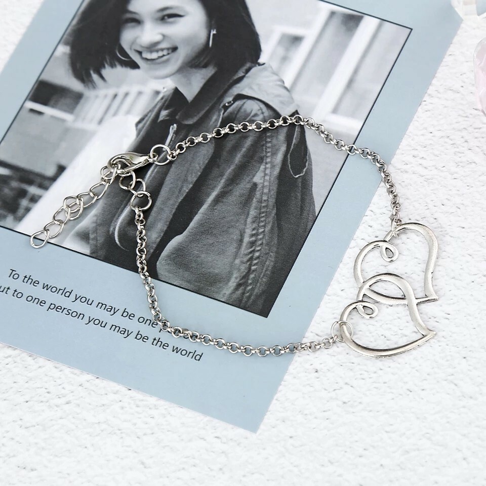 New Gold Silver Color Big Hollow Love Heart Adjustable Anklet Beach Leg Bracelet
