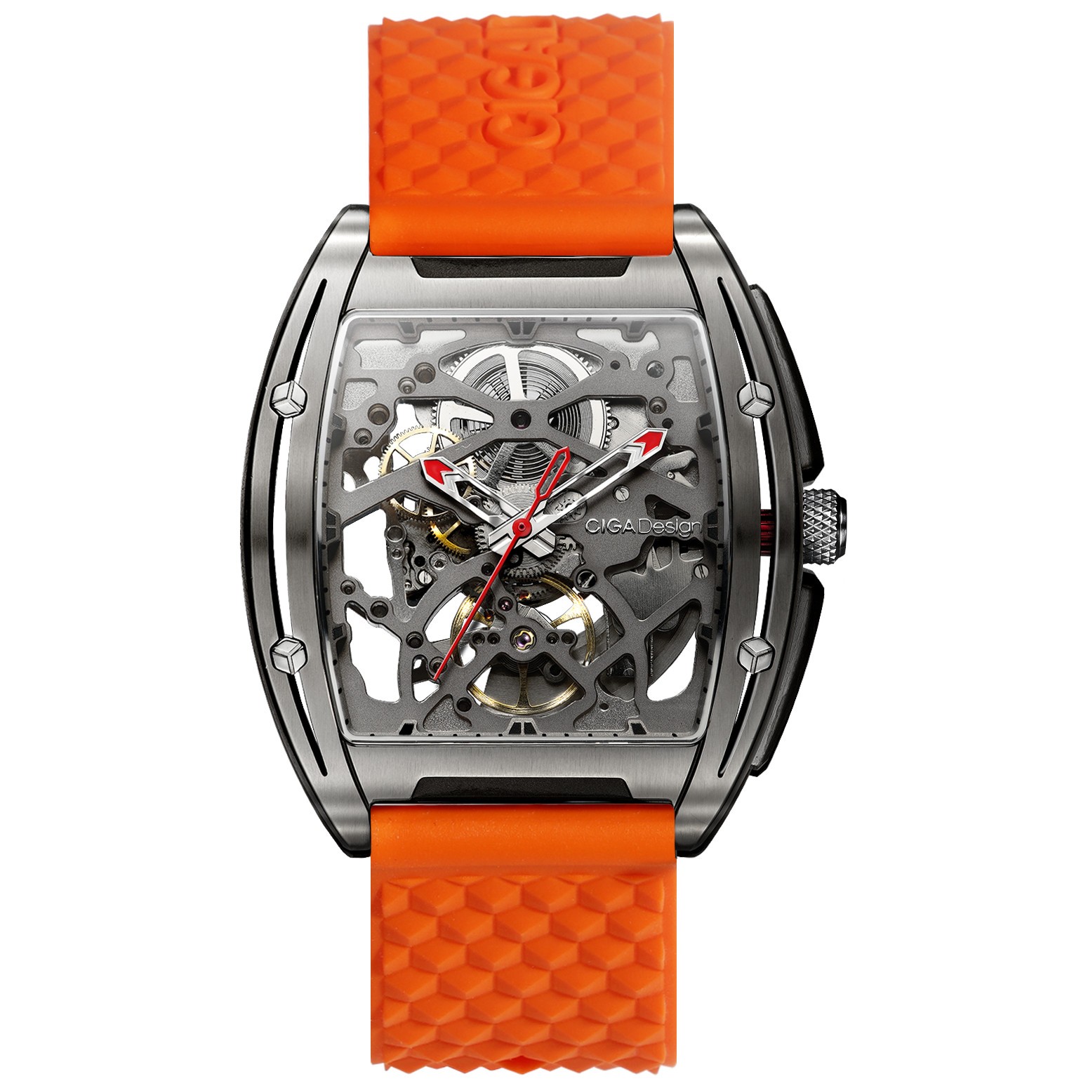 CIGA Design Watch Z031-TT01-W5OG Edge Automatic Orange Titanium Skeleton Watch