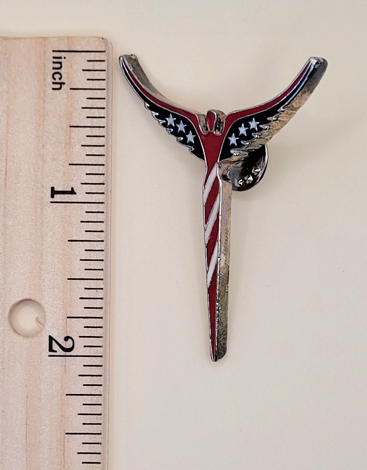 Lavaggi American Brooch Angel of Reconciliation Patrio USA Flag Lapel Pin Signed