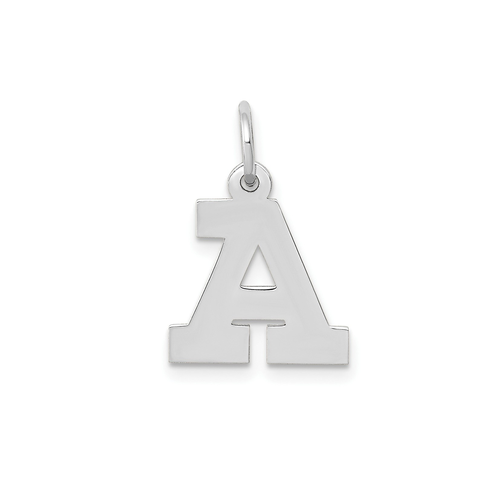 14k White Gold Initial A Pendant Block Letter Charm Personalized Monogram Jewelr