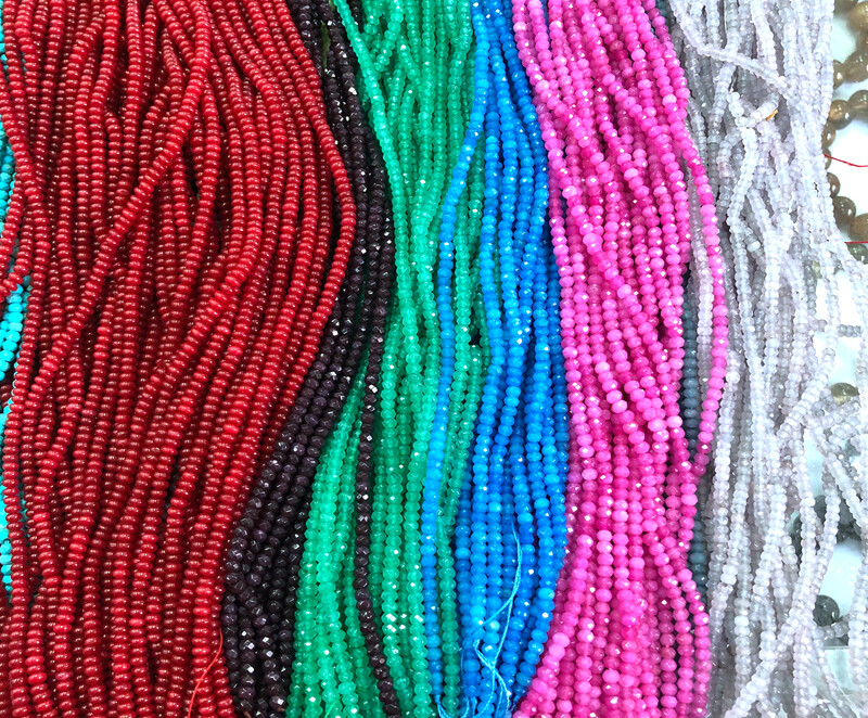 LOT 5pcs 2x4mm Faceted abacus Jade Roundelle Gemstone Loose Beads 14″