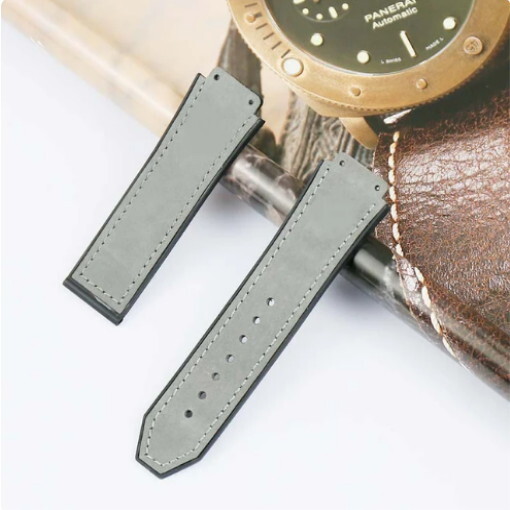Leather Watch Strap for Hublot Big Bang 19-25mm Blue Black Grey Green Beige